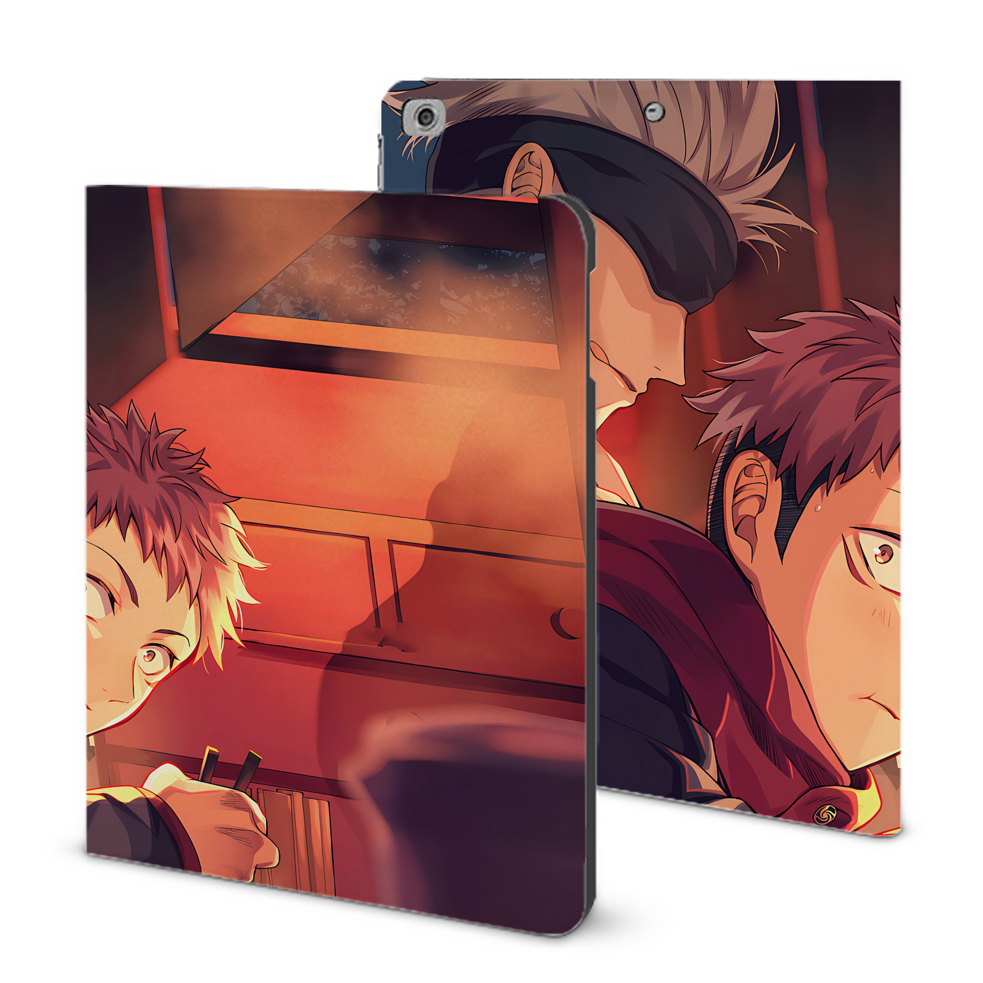 （画像用） 呪術廻戦 Jujutsu Kaisen IPad ケース ブック型 PUレザー TPU 耐衝撃 軽量 薄型 ペン収納なし 全面保護 IPad 各モデル対応